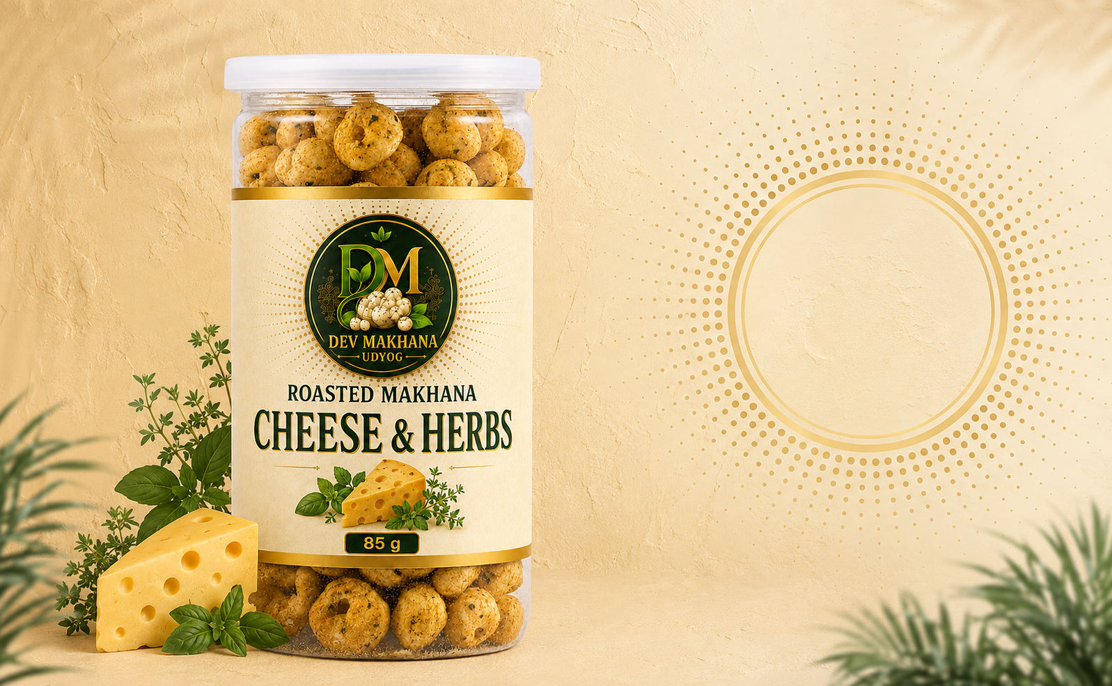 Roasted Makhana Snacks (Cheese & Herbs) (85g)